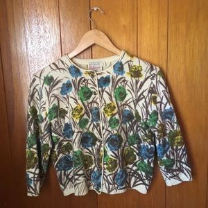 1960s Ste. Laurent floral cardigan VINTAGE